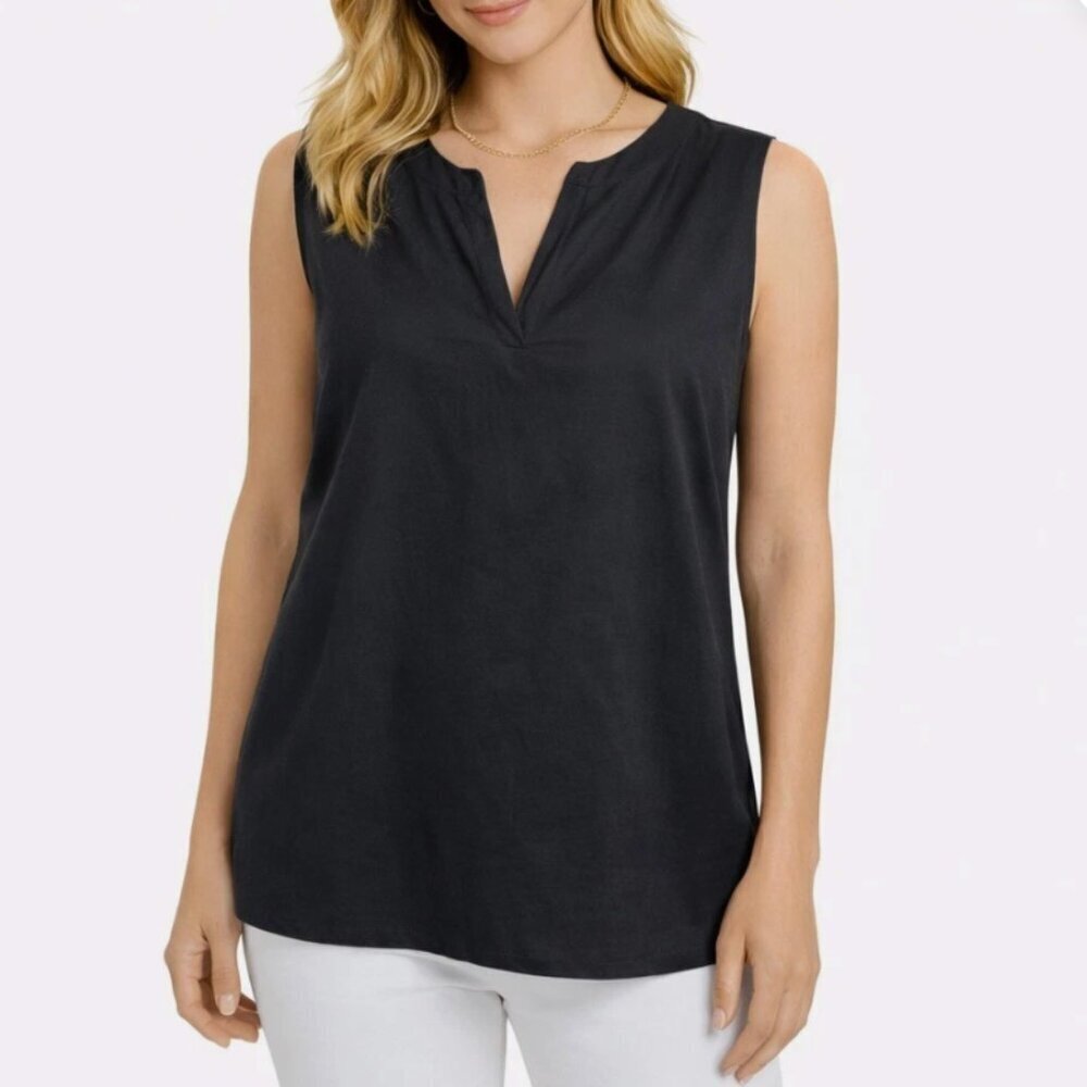 GRETCHEN SCOTT Size Small black cotton lightweight sleeveless Top NWT